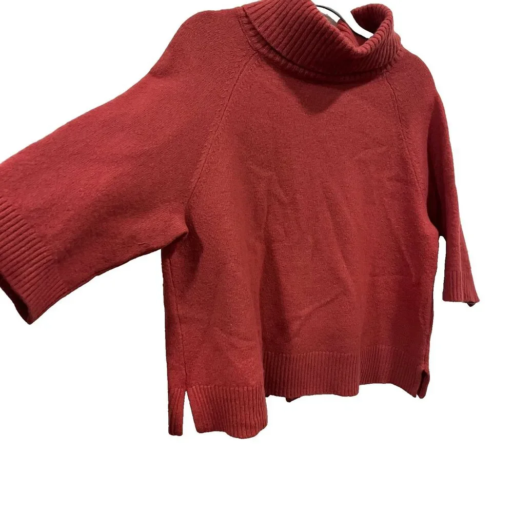 Soft Surroundings Petite XL Sweater Buttons On Back Coral Cotton Wool Blend